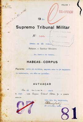 Habeas Corpus n. 7305/1935