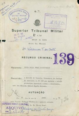 Recurso Criminal n. 4.743/1972