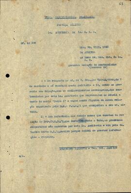 Ofício n. 426/1945-1AUD1DIE - Relação de sentenciados