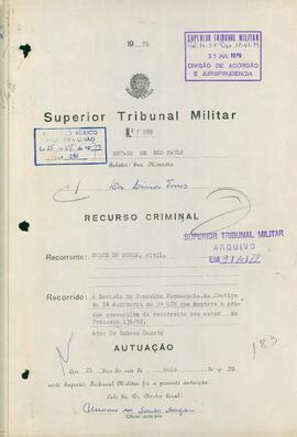 Recurso Criminal n. 5.289/1979