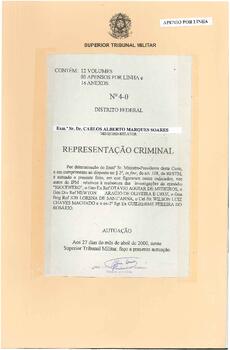 Representação Criminal n. 4-0/2000 - Apenso 1