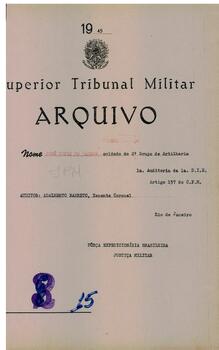 Autos do Processo n. 98/1945/FEB (1ªAUD1ªDIE)