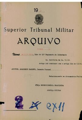 Autos do Processo n. 59/1945/FEB (1ªAUD1ªDIE)