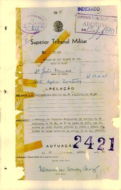 Apelação n. 37.441/1969 - Volume 1