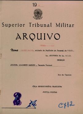 Autos do Processo de Deserção n. 110/1945/FEB (1ªAUD1ªDIE)
