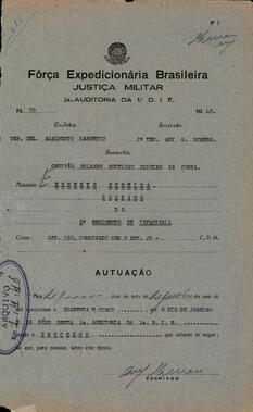 Autos do Processo n. 70/1945/FEB (1ªAUD1ªDIE)