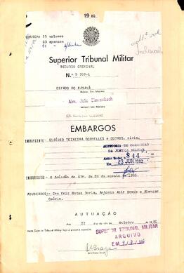 Recurso Criminal n. 5.359/1980 - Volume 11