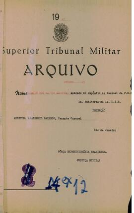 Autos do Processo de Deserção n. 85/1945/FEB (1ªAUD1ªDIE)
