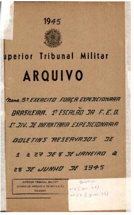 Boletins Reservados n. 1 a 27/1945